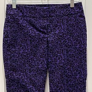 LOFT Purple Cropped Ankle Pants Streamlined Design